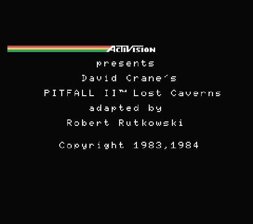 Pitfall II Lost Caverns title screen for MSX